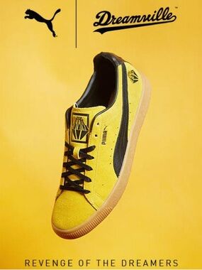 Puma Dreamville Suede Sneaker in Yellow and Black